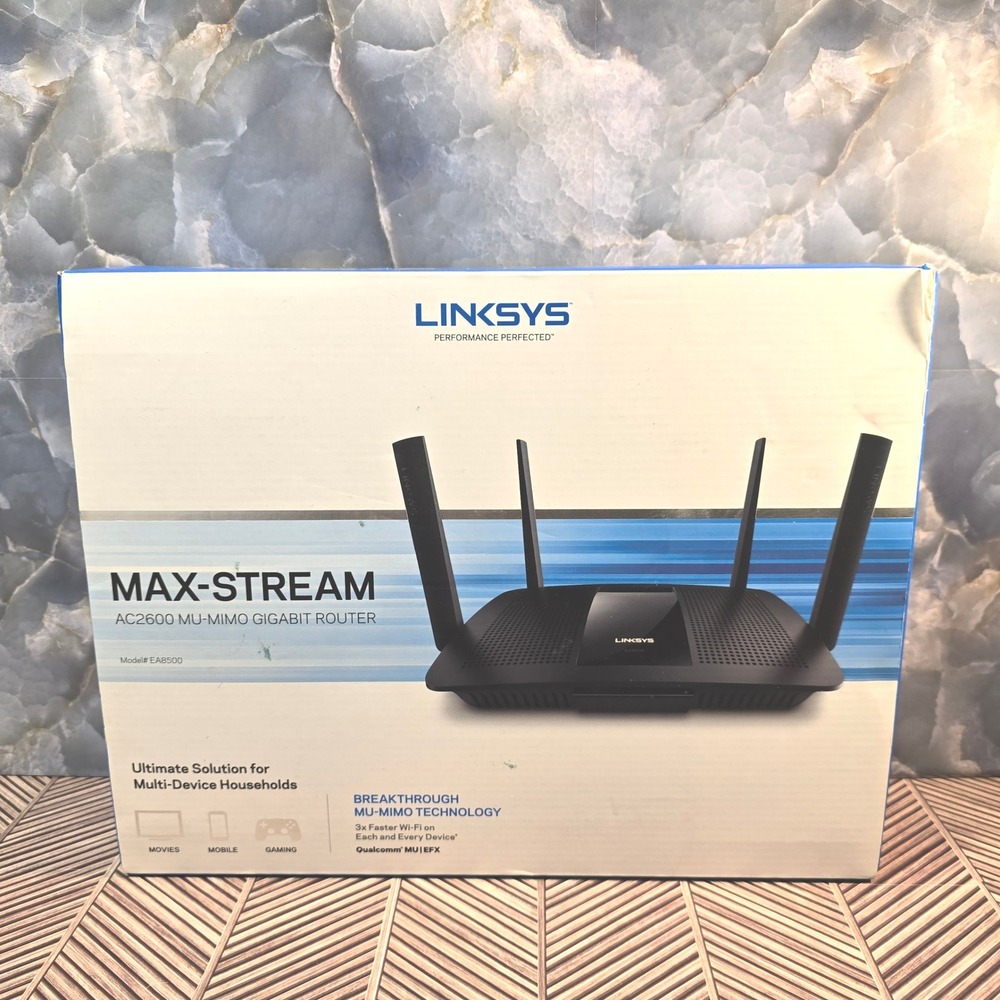 Linksys Max-Stream AC2600 MU-MIMO Gigabit Router EA8500 Dual-Band Wireless Black